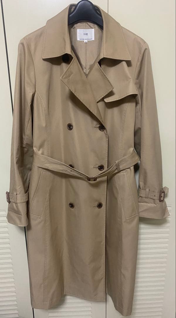 23区 【撥水加工】エアータンブラー TCギャバジン ロングトレンチコート40