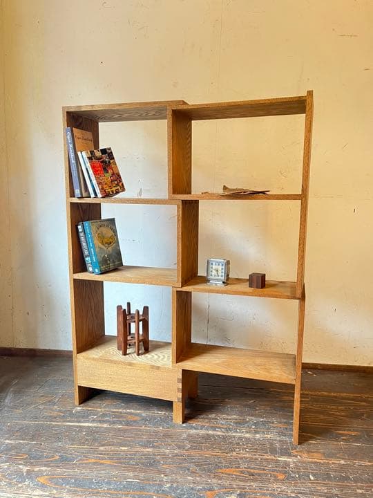 シェルフ ハンドメイド レトロ調 タモ