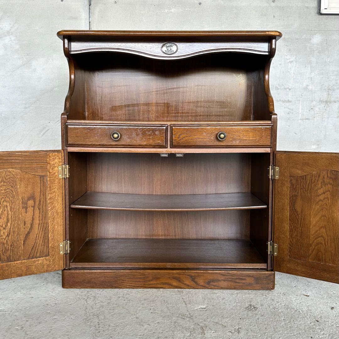 カリモク コロニアル 電話台 FAX台 引き出し2杯 観音扉付き収納ヨークタウン