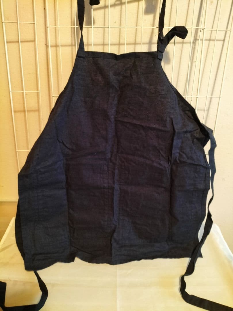 powder カネコイサオ　鳥と稲穂デザインエプロン ネイビー　美品　希少