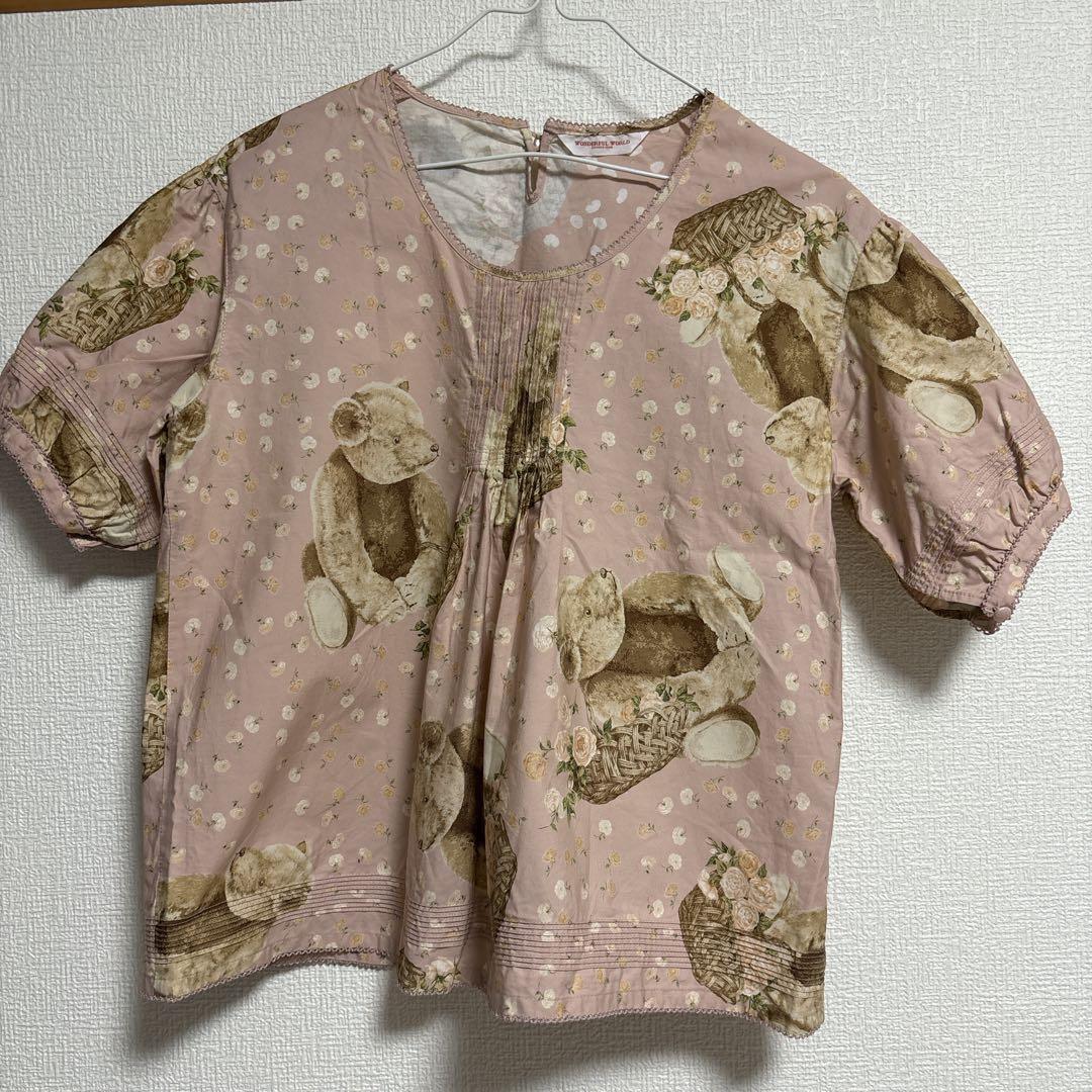 PINKHOUSE ピンクハウス 薔薇ひな菊　カネコイサオ　ブラウス　ピコフリル