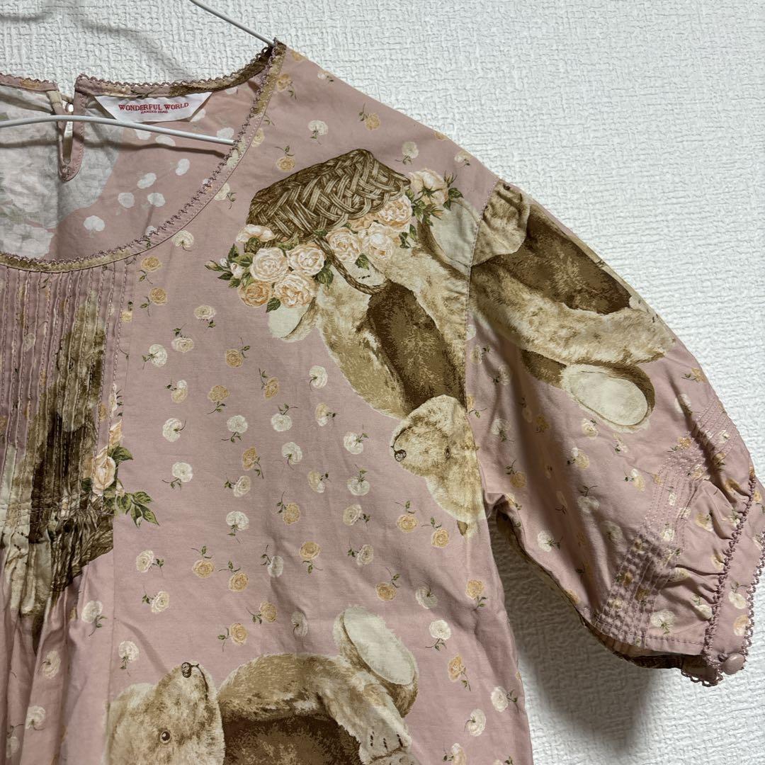 PINKHOUSE ピンクハウス 薔薇ひな菊　カネコイサオ　ブラウス　ピコフリル