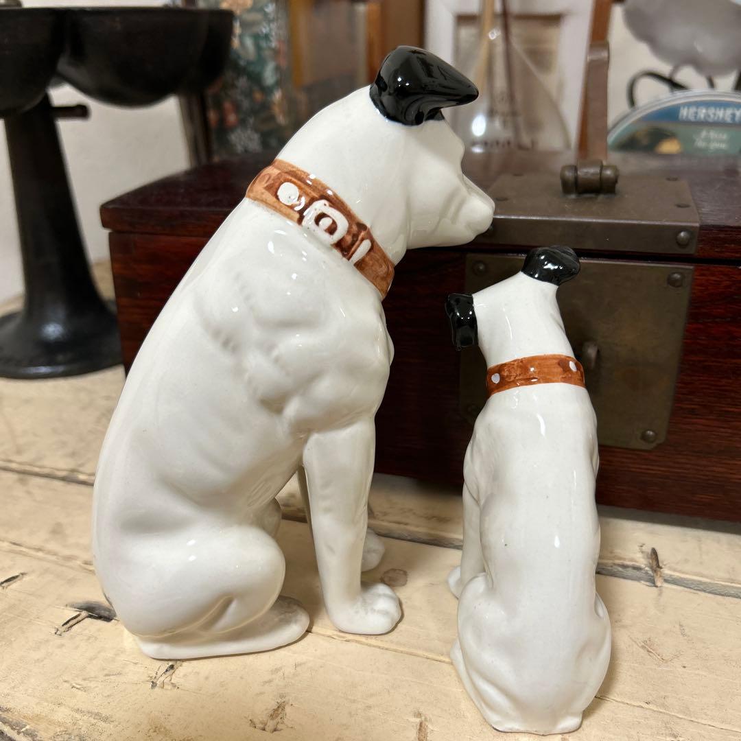 ビクター犬ニッパーくん　陶器　vintage 昭和ビンテージ2匹　マグカップ付き
