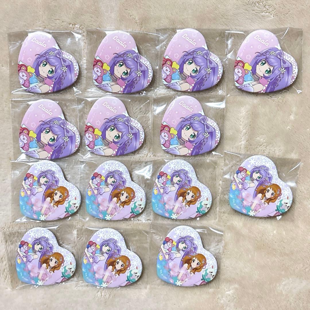 アイカツ プリパラ ガーデンパーティー ハート缶バッジ 真中らぁら