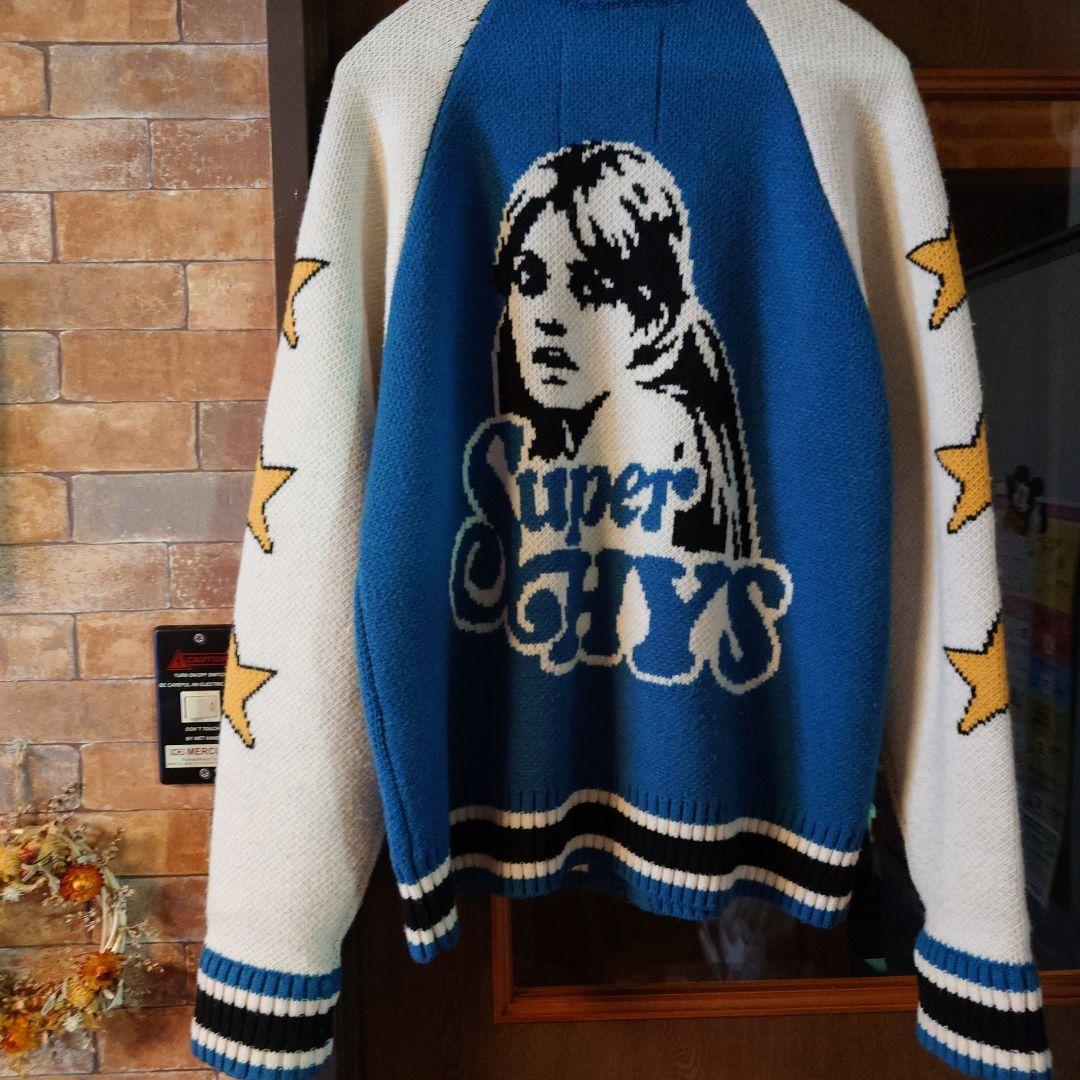 ⭐️HYS 星柄 ニット ジップジャケット ジャガード スタジャン風⭐️