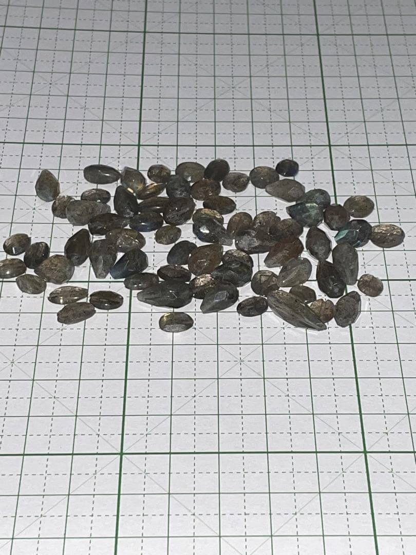 【約260g大容量高品質】ラブラドライト ペアシェイプ ファセットカット ルース