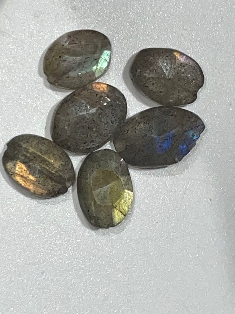 【約260g大容量高品質】ラブラドライト ペアシェイプ ファセットカット ルース