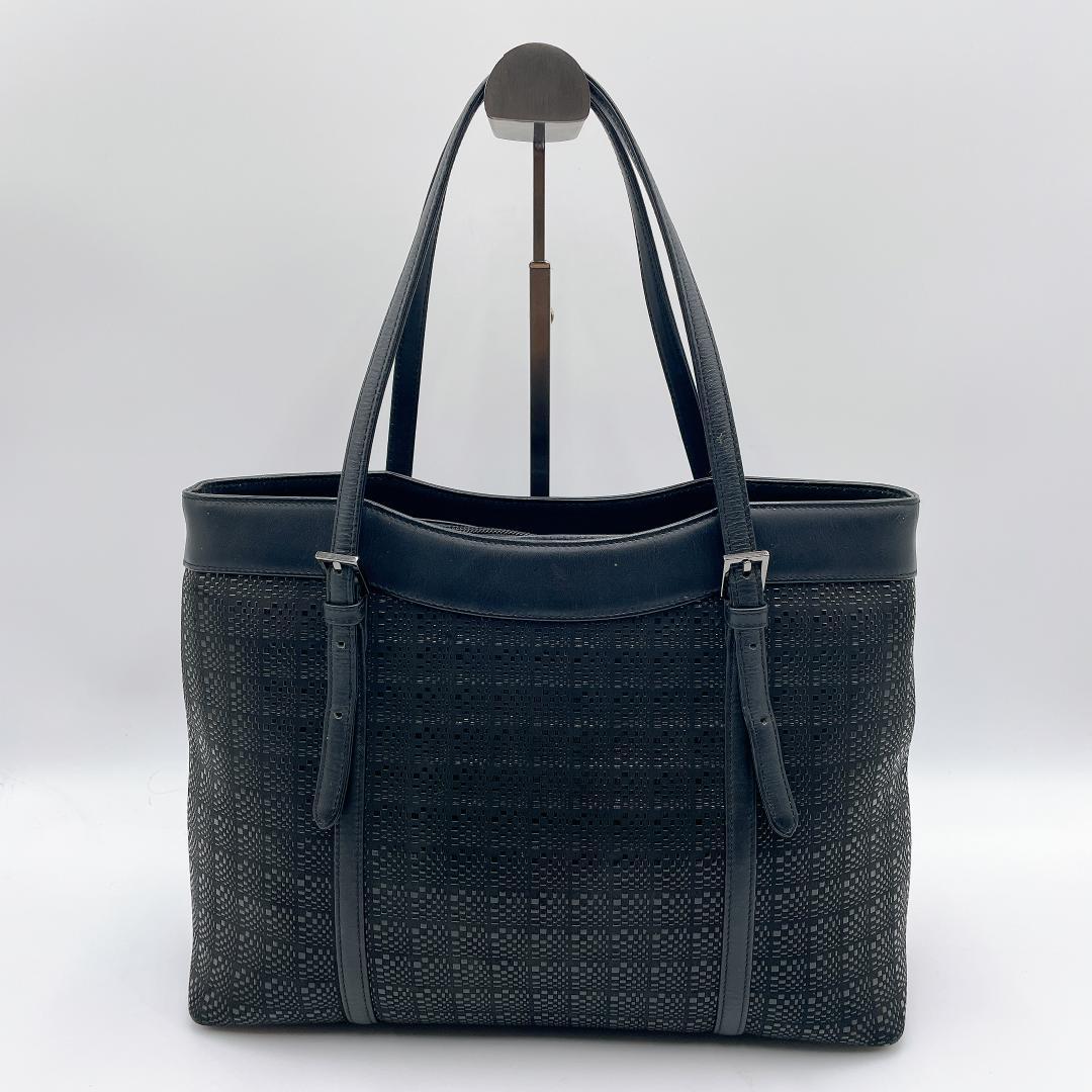 美品 印傳屋 印伝 市松模様 トートバック フォーマル ディアスキンf575