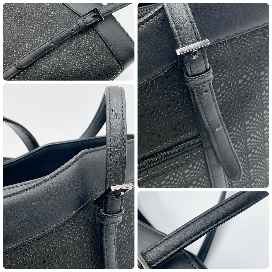 美品 印傳屋 印伝 市松模様 トートバック フォーマル ディアスキンf575