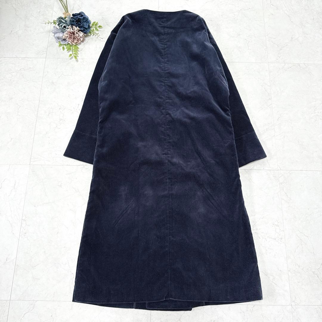 極美品☆GALERIE VIE　5万　コットンコーデュロイ　コート　ネイビー