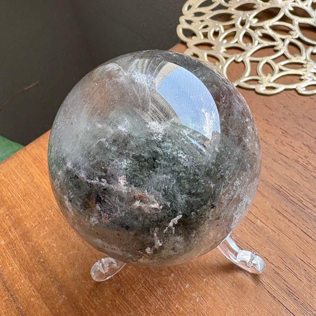 天然石 ガーデンクォーツのスフィア直径57ミリ