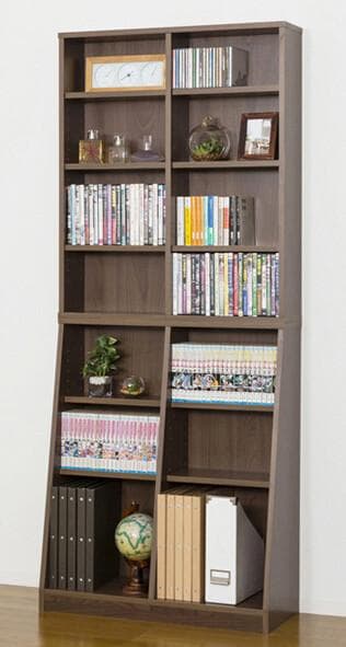 大容量　ホームシェルフ　W75　本棚　稼働棚　ＣＤ　ＤＶＤ　収納棚