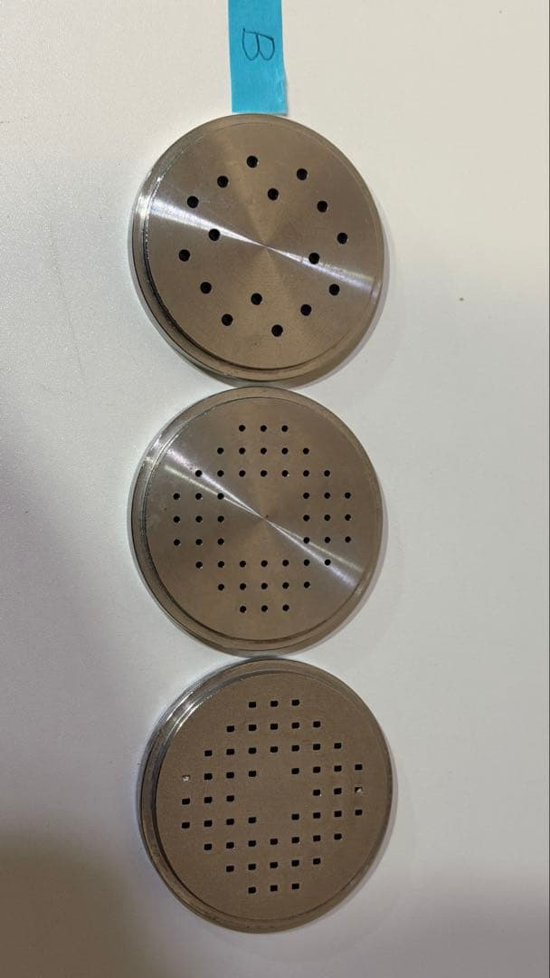 オホーツク物流製　製麺機生粉打ち名人用の絞り出しノズル　3枚セット　B