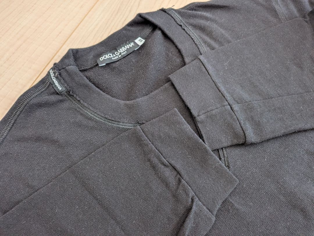 【美品】Dolce & Gabbana 長袖カットソー 48 黒 ブラック