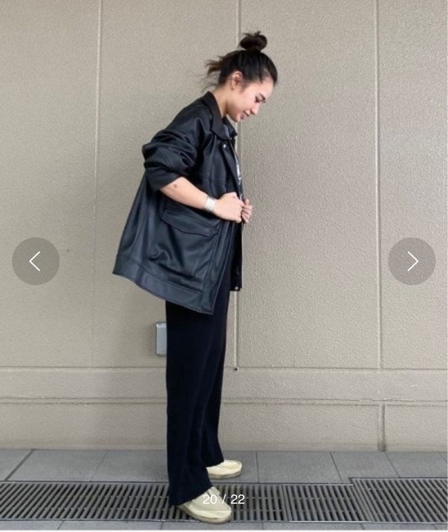 Ray BEAMS フェイクレザー ブルゾン