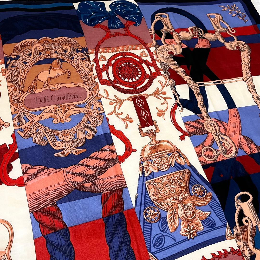 希少✨良品✨HERMES カレジェアン スカーフ カシシル カシミヤ 140 鎧