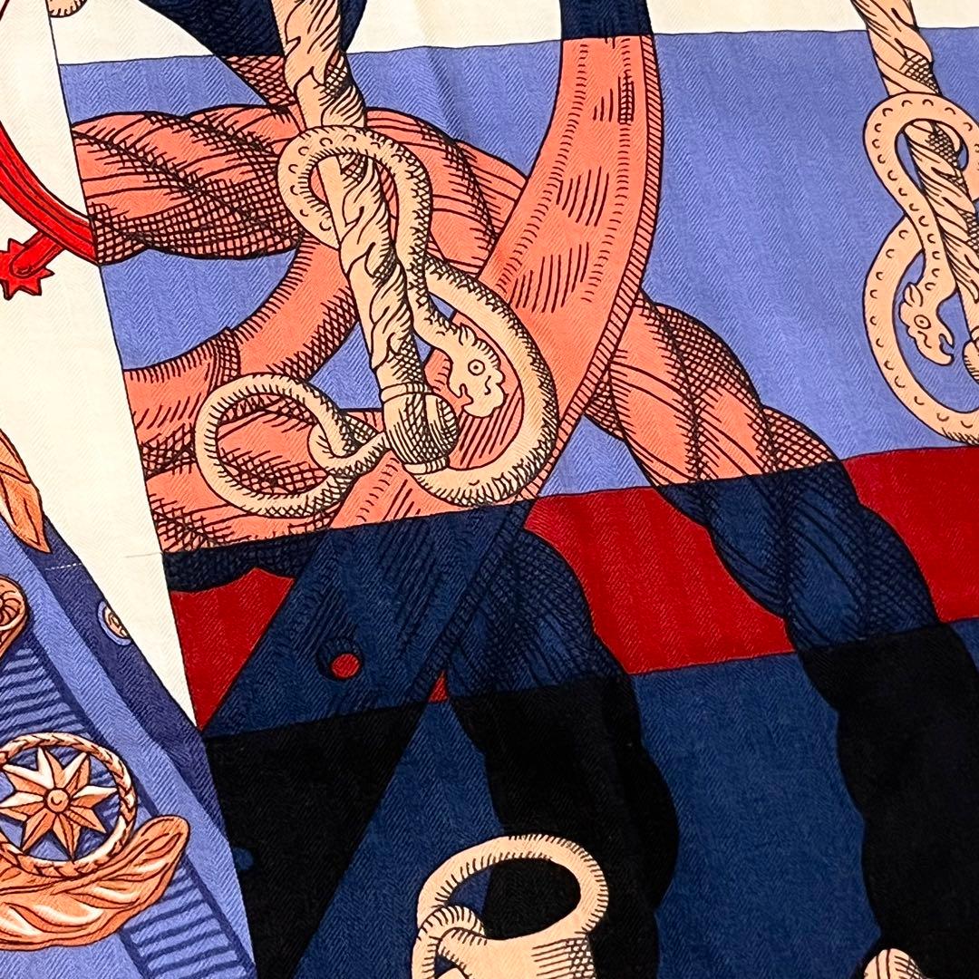 希少✨良品✨HERMES カレジェアン スカーフ カシシル カシミヤ 140 鎧