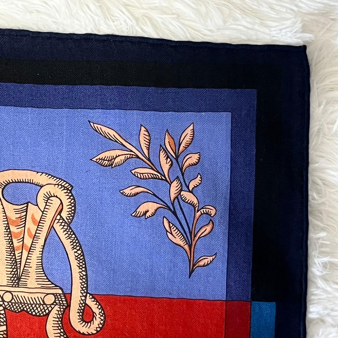 希少✨良品✨HERMES カレジェアン スカーフ カシシル カシミヤ 140 鎧