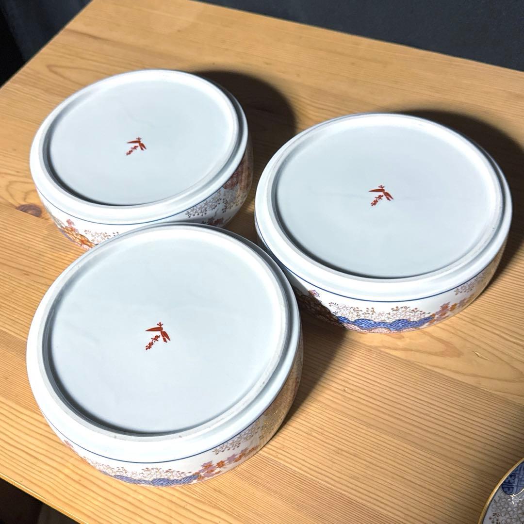 其泉窯 有田焼 春秋文 春秋紋 三段重 美品 木箱