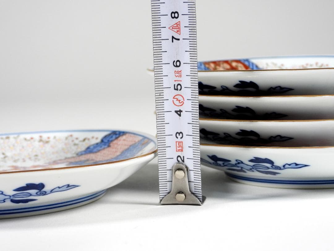 有田焼 賞美堂 其泉窯 其泉 染錦 春秋文 御皿揃 銘々皿 ５枚