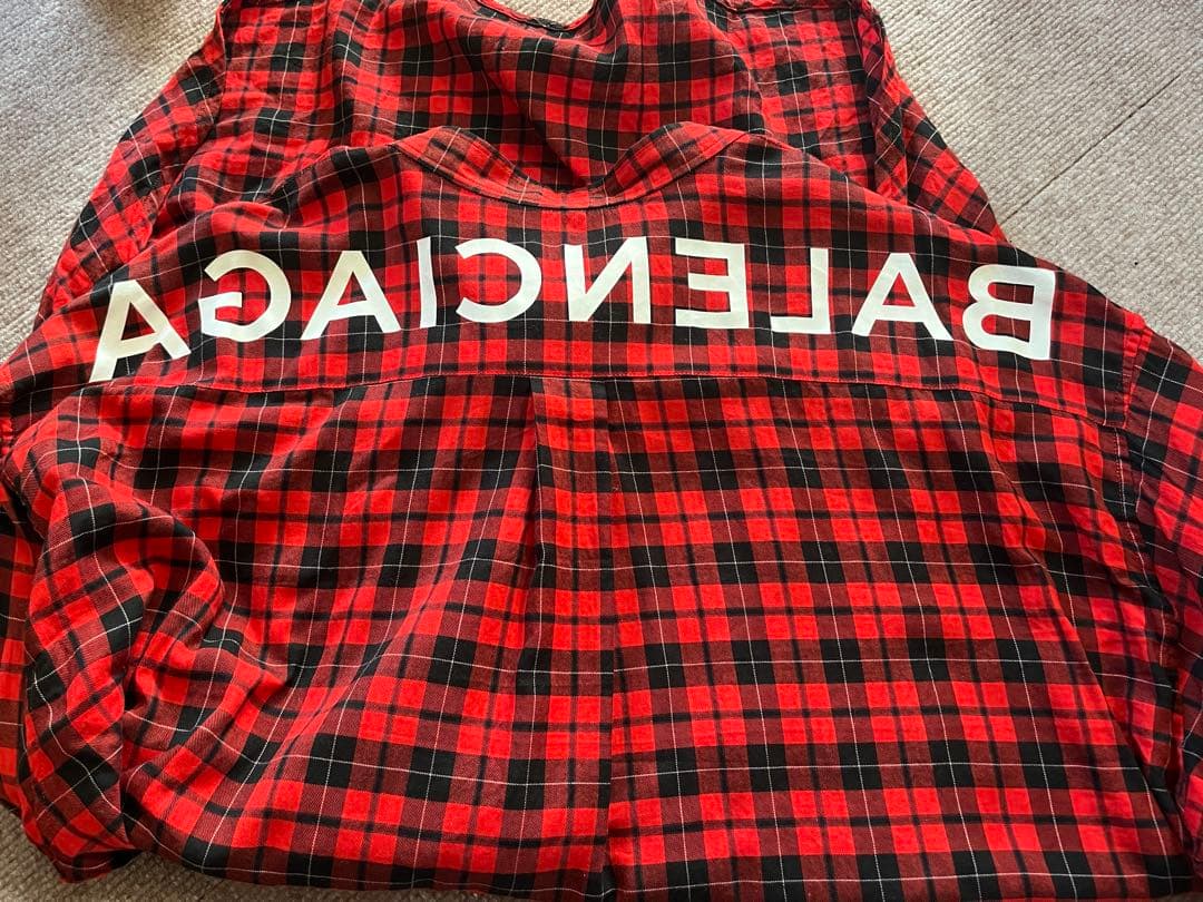 バレンシアガ　チェックシャツ　balenciaga