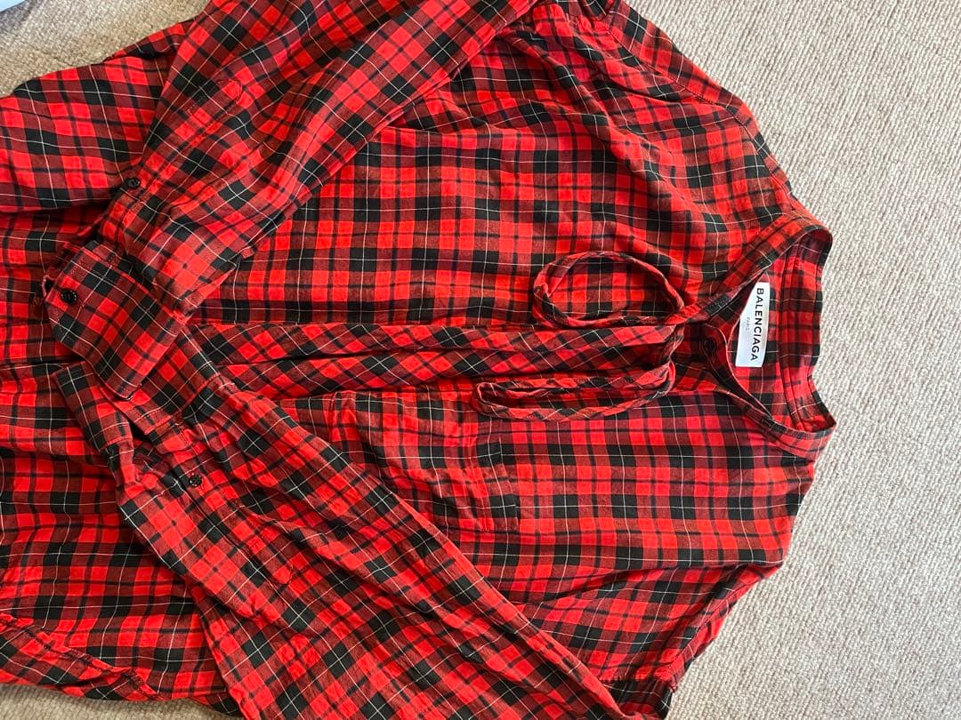 バレンシアガ　チェックシャツ　balenciaga