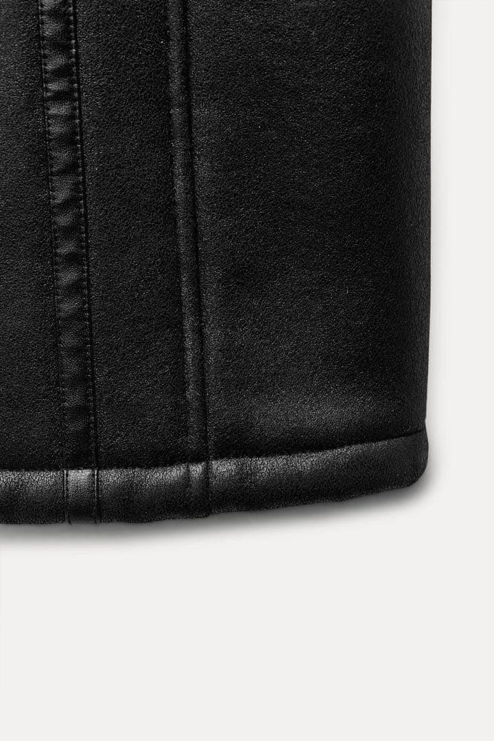 ZARA 定価22,990円 ダブルフェイス ロングライダースコート XS-S