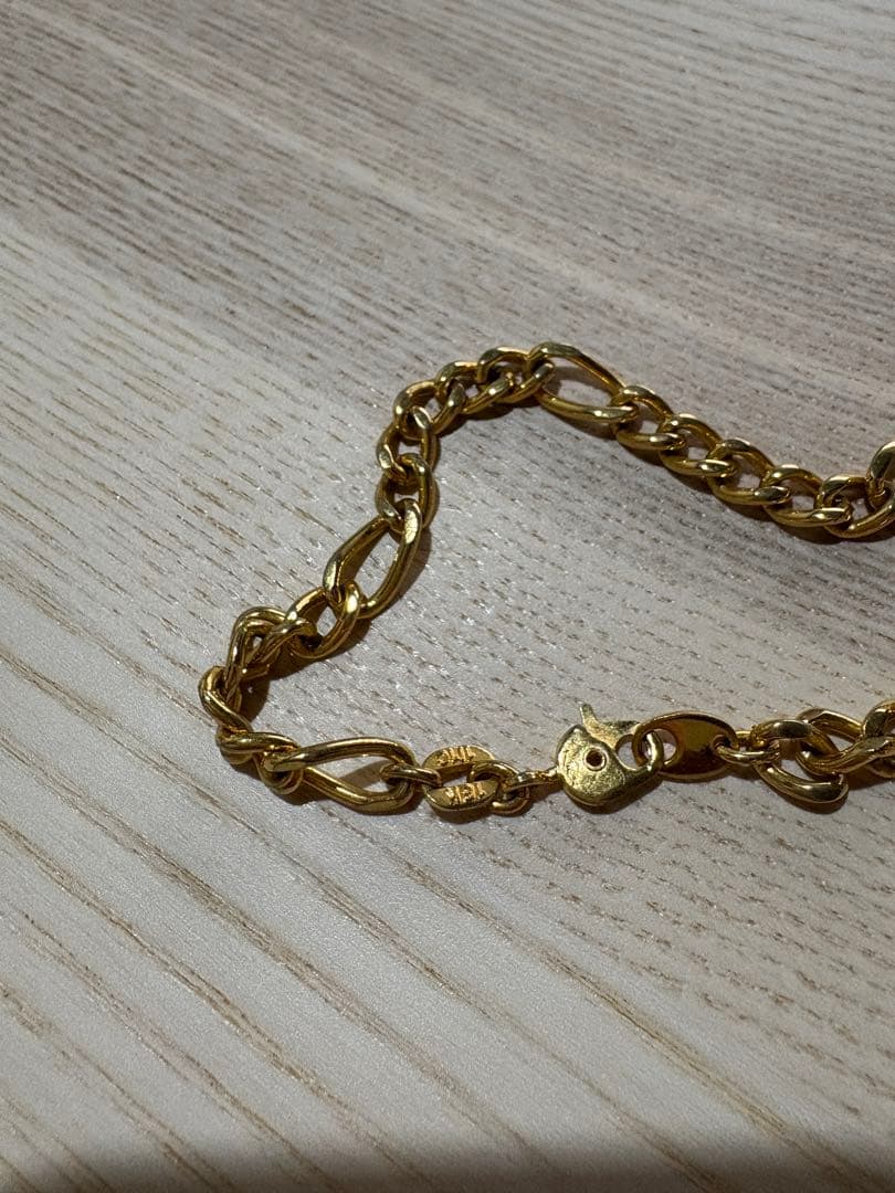 う*か様 【18K刻印入】ゴールド フィガロブレスレット チェーン りえーる　G