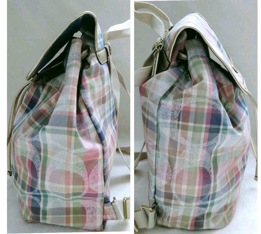 【希少美品】 コーチ シグネチャー リュック ポピー マドラス COACH