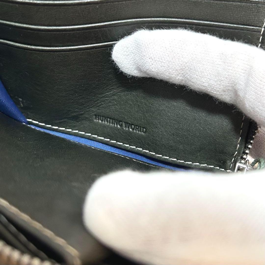 未使用 ハンティングワールド ケース L字ファスナー グリーン