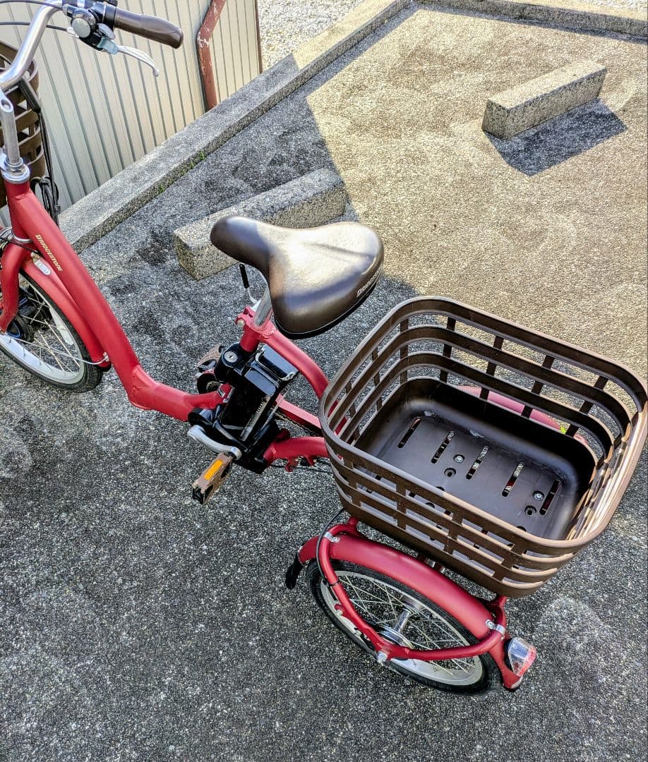 使用数回 ブリヂストン 電動三輪車 フロンティア ラクットワゴン レッド 送料込