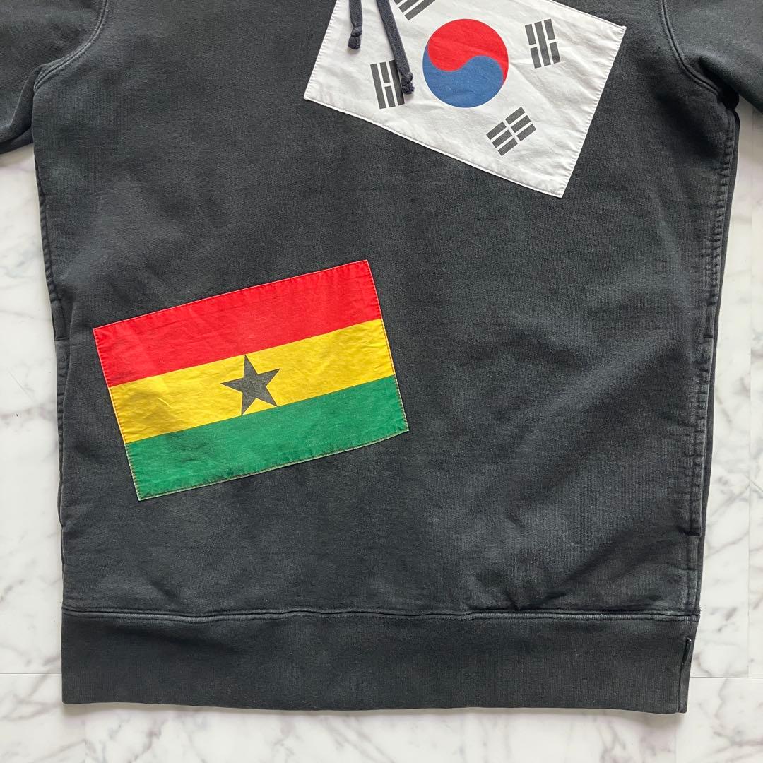 【美品】Supreme パーカー 国旗プリント ブラック 黒 Mサイズ カナダ製