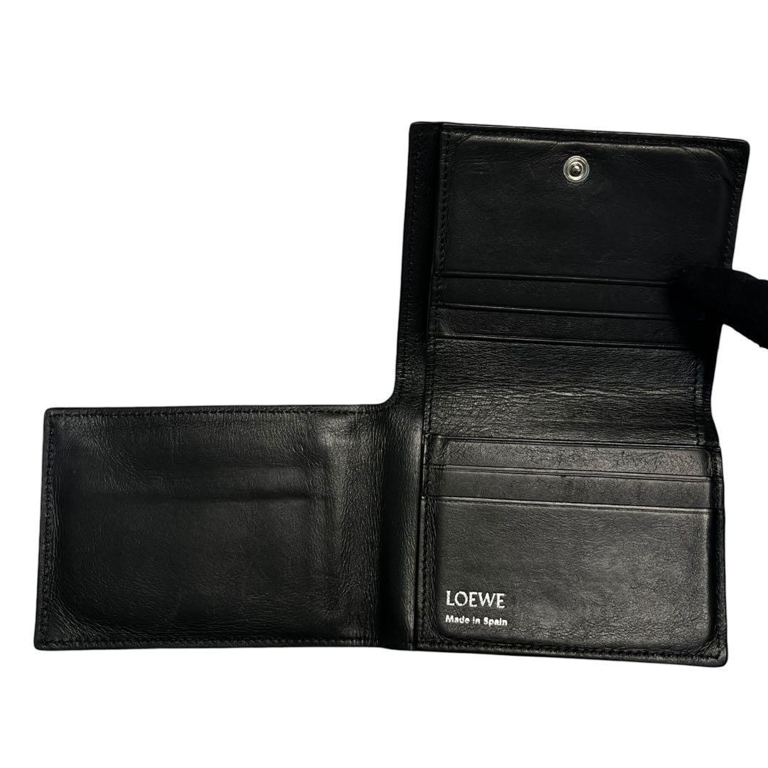 現行✨ロエベ 二つ折り財布 フォールデットウォレット ロゴ レザー バイカラー