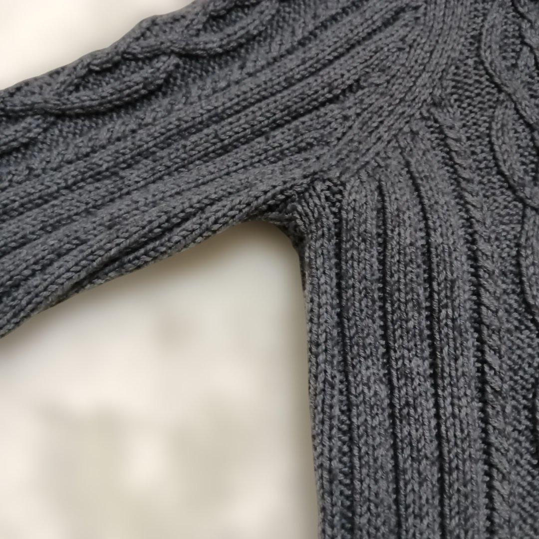 バーバリーブルーレーベル ケーブルニット ダッフル ロングパーカー グレー 38