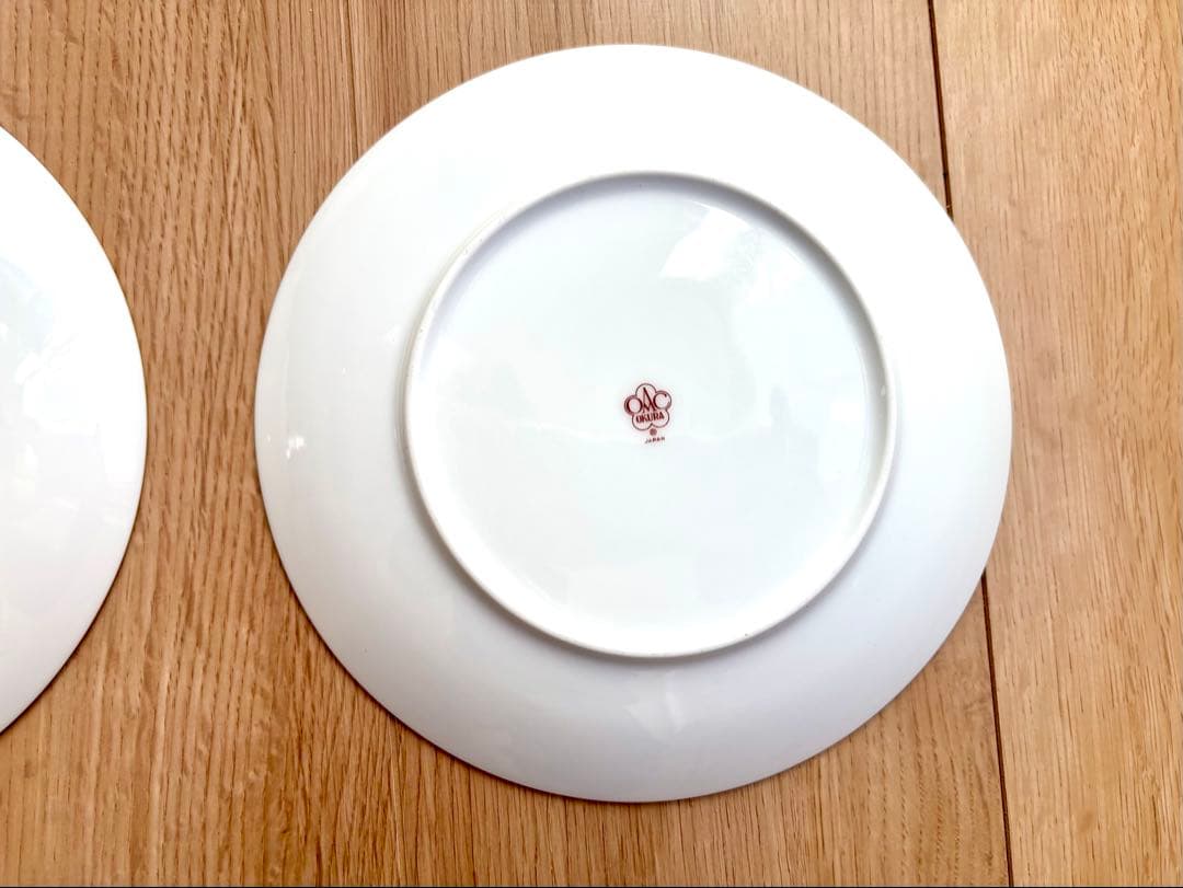 大倉陶園　ゴールドライン（クープシェープ）　19cmデザート皿　6枚セット