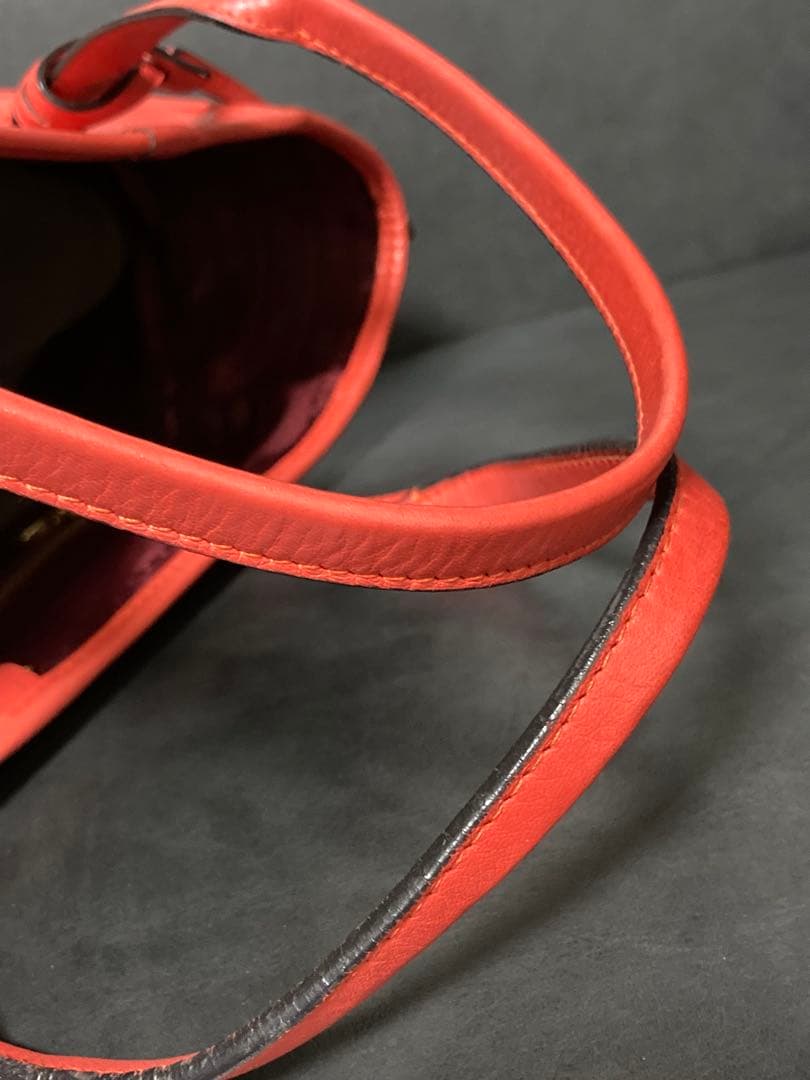 極美品⭐︎ ロエベ　ヘリテージ トート　レザー　ハンド　オレンジ系