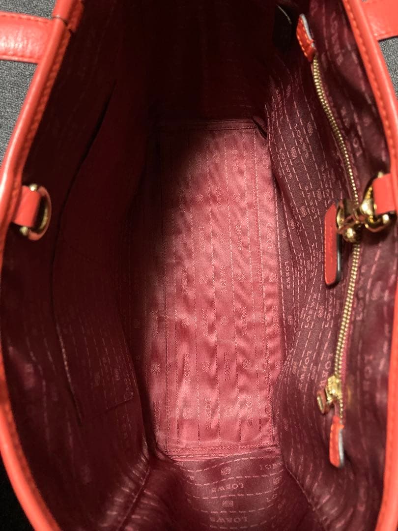 極美品⭐︎ ロエベ　ヘリテージ トート　レザー　ハンド　オレンジ系