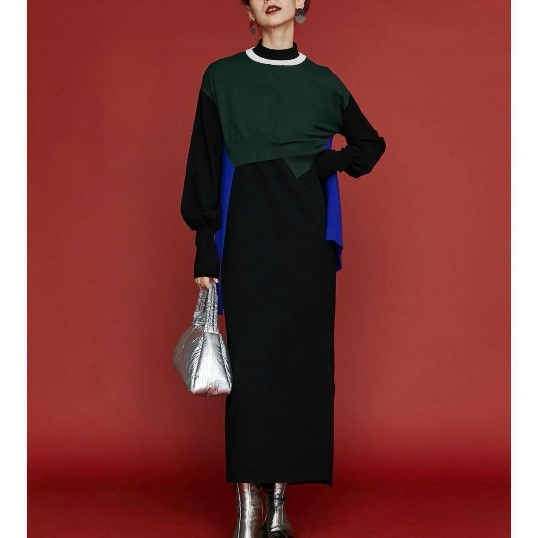 UN3D アンスリード　ショートレイヤードニットワンピース　ワンピース