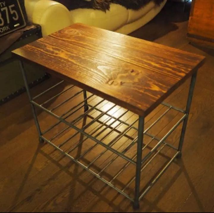 アイアン家具　棚　シェルフ  サイドテーブル　無骨　男前　オーダーメイド　モダン