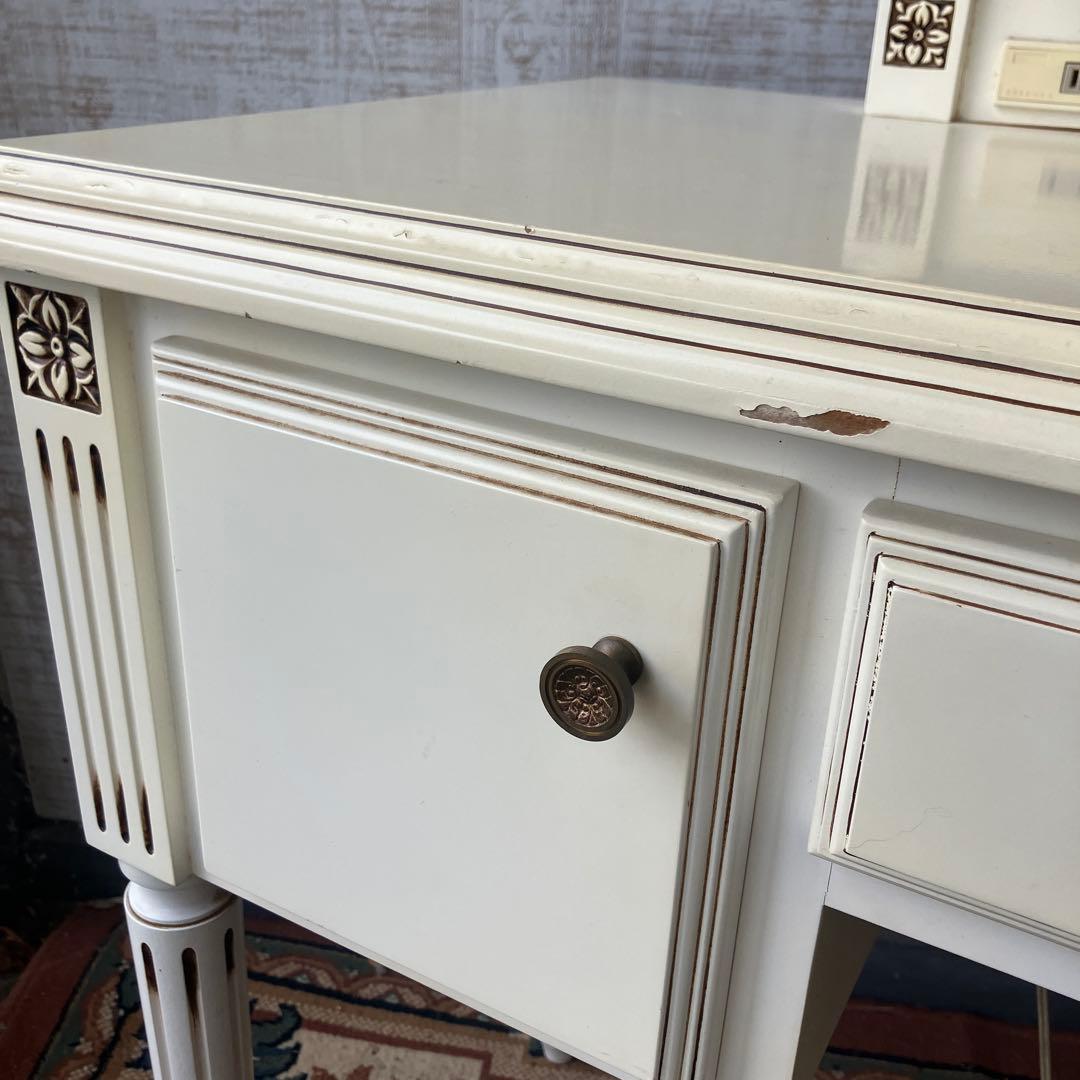 フランスベッド ロココ クラシカル 木製ドレッサー 化粧台 古家具 ビンテージ