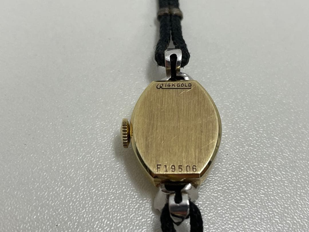 14K製 ダイヤ付き LADY ELGIN アンティーク 手巻き時計 可動