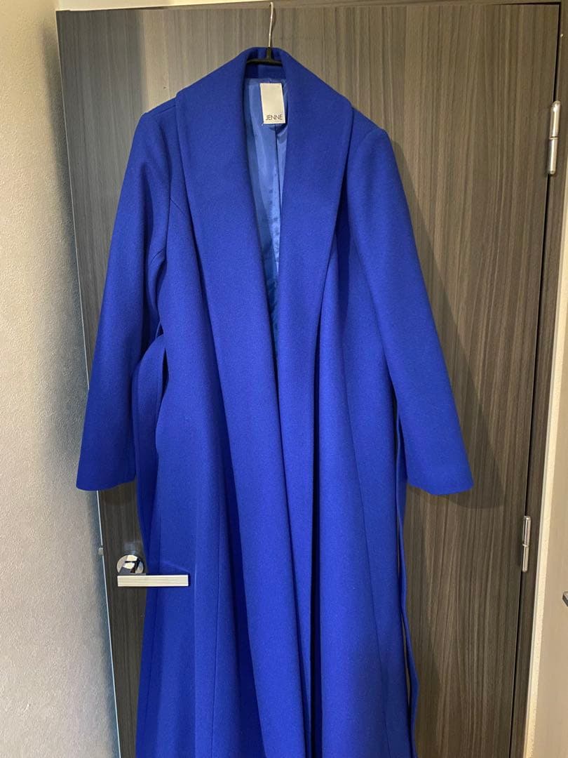 JENNE ウールコート ロイヤルブルー 希少Lサイズ