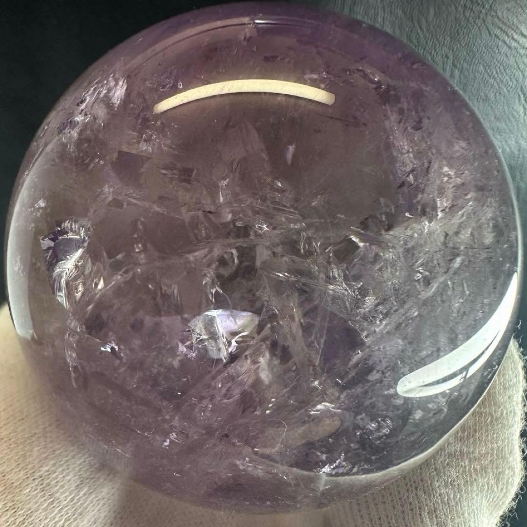 高品質❗️レインボー☆アメジスト丸玉スフィアパワーストーン☆天然石 原石A1036