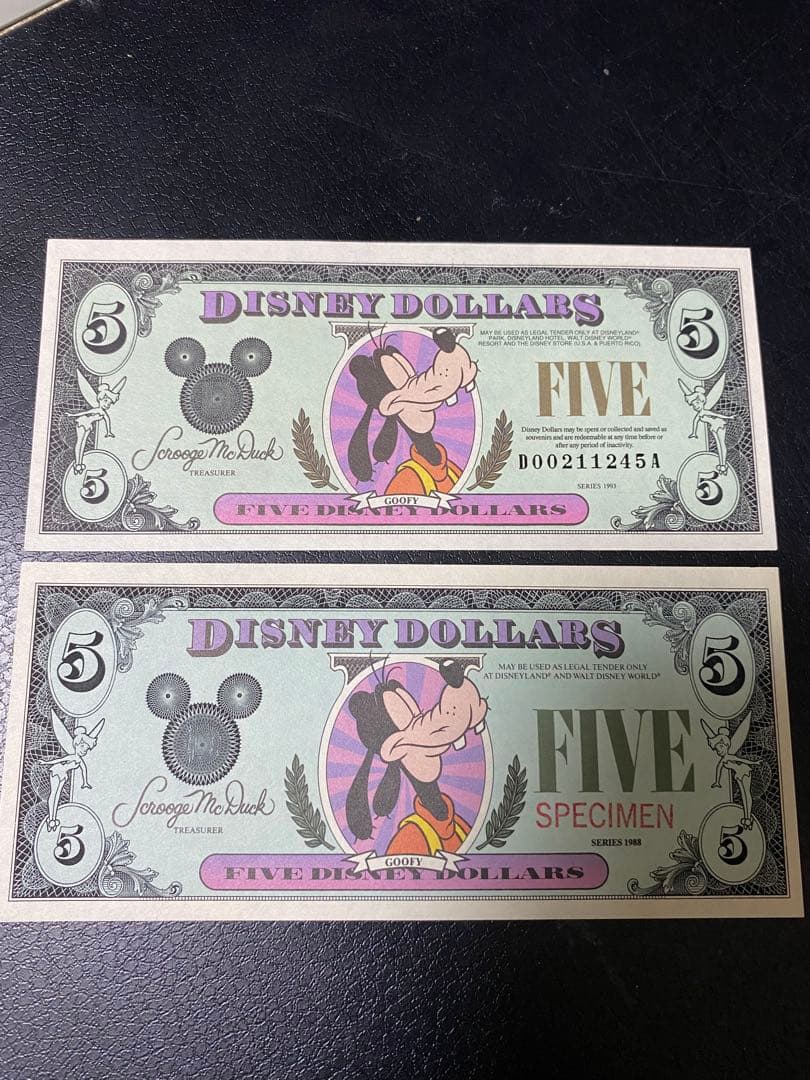 ディズニードル コレクション 10ドル 5ドル 1ドル