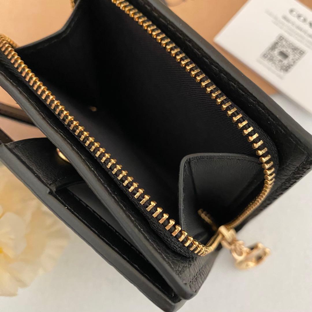 新品　正規品☆COACH コーチ　折り財布　メンズ　ブラック　二つ折り財布