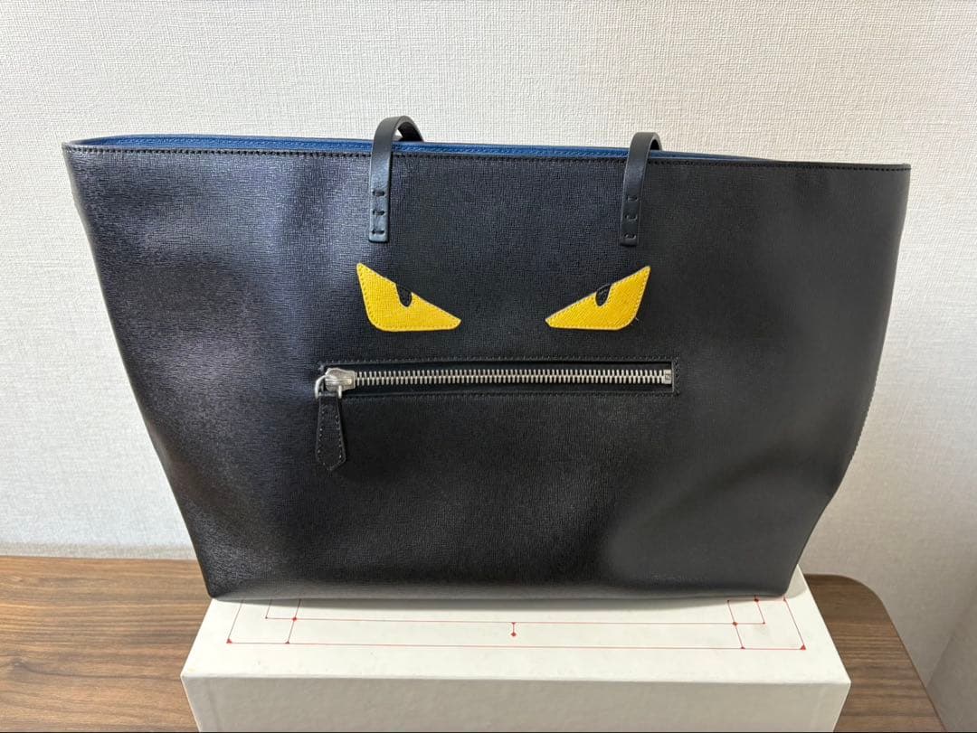 美品❗️FENDI ロールバッグ　バグズアイ トートバッグ ブラック