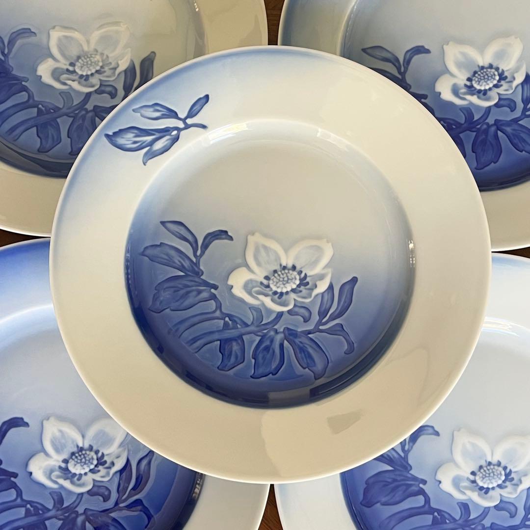 【希少品】B&G ビングオーグレンダール★クリスマスローズ★デザート皿　5枚