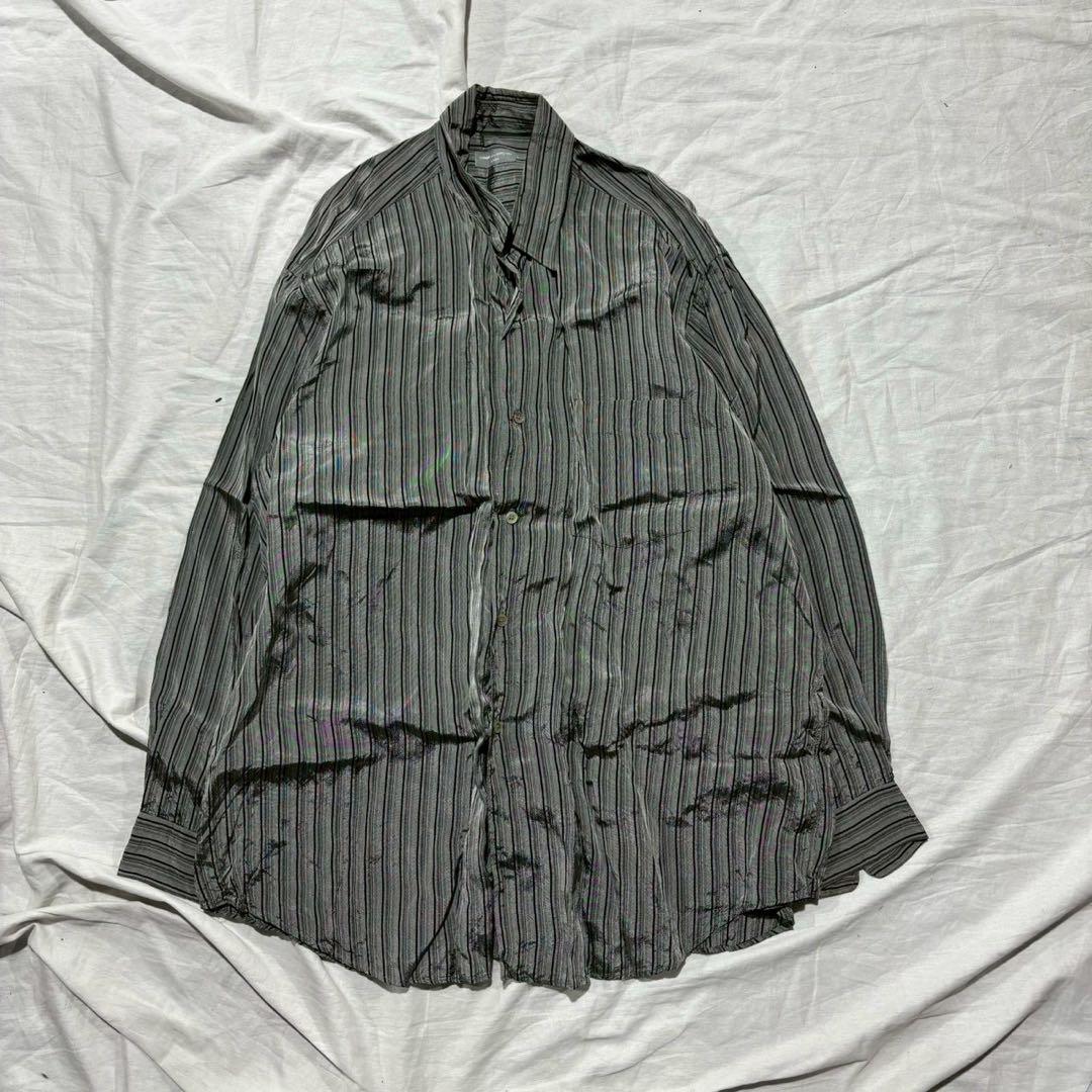 COMME des GARÇONS HOストライプ長袖シャツ グレー系