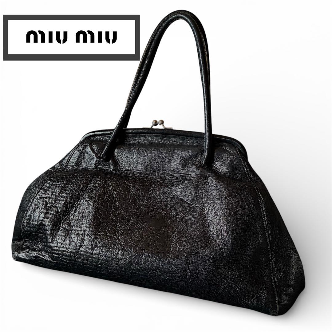 バッグ 00s miumiu archive leather boston bag