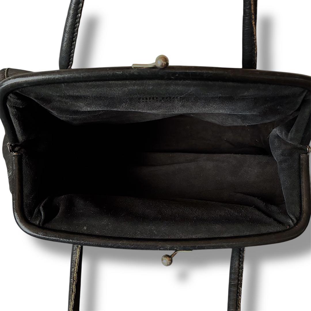 バッグ 00s miumiu archive leather boston bag